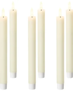 Sæt af 6 LED-stearinlys SAPHIR 24 cm Cremehvid