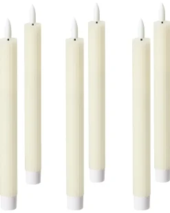 Sæt af 6 LED-stearinlys SAPHIR 24 cm Cremehvid