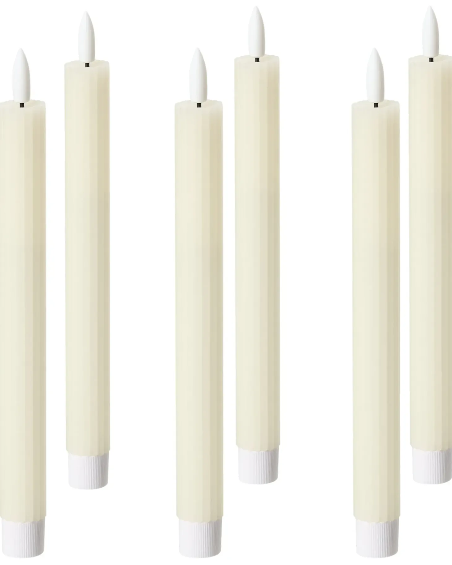 Sæt af 6 LED-stearinlys SAPHIR 24 cm Cremehvid