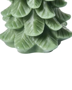 Sæt af 3 LED-stearinlys VELOURA Juletræ 16 cm Grøn