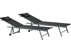 Sæt af 2 liggestole SORONI Metal Sort