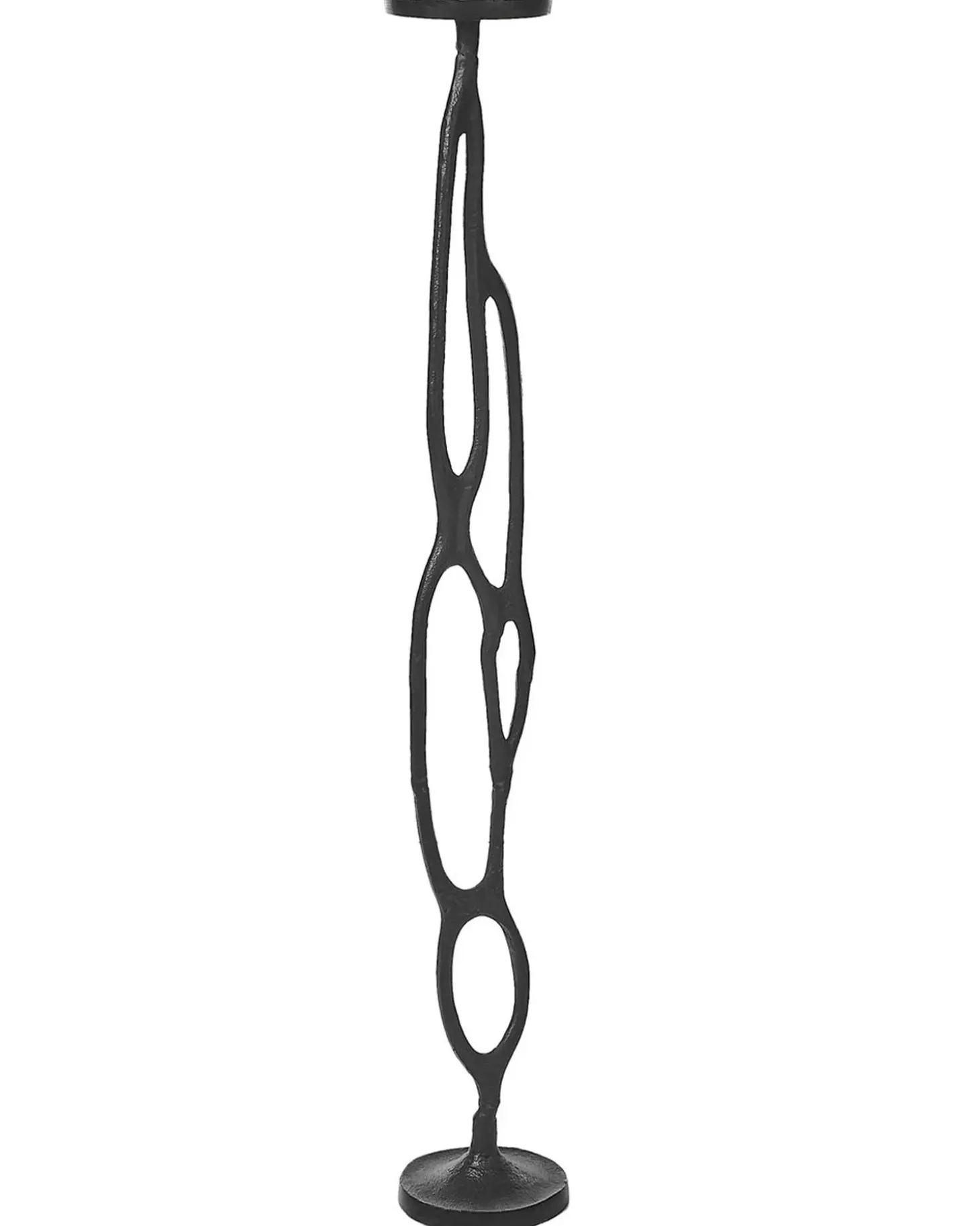 Sæt af 3 lysestager BUNI Metal 54/68/84 cm Sort