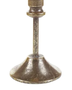 Sæt af 2 lysestager SALAMINA Metal 63/49 cm Guld