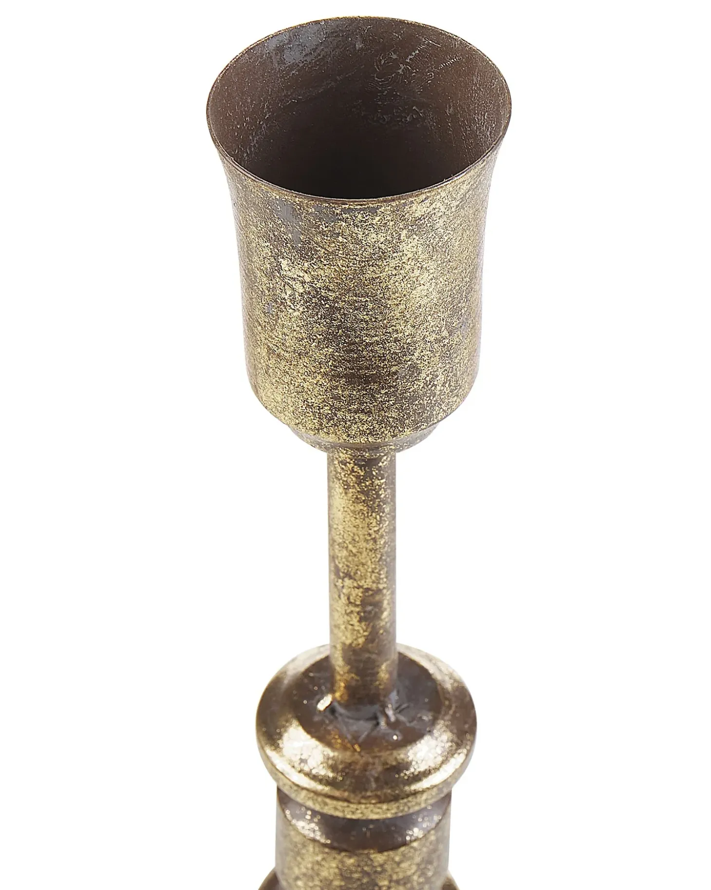 Sæt af 2 lysestager SALAMINA Metal 63/49 cm Guld