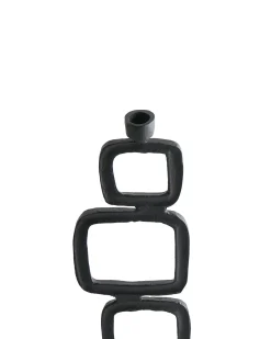 Sæt af 2 lysestager SIPANJE Metal 35/48 cm Sort