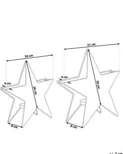 Sæt af 2 lysestager TORNIO Metal 30/26 cm Sølv