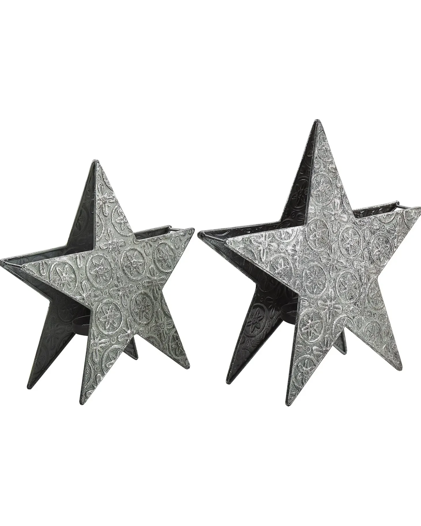 Sæt af 2 lysestager TORNIO Metal 30/26 cm Sølv