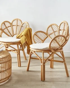 Sæt af 2 påfuglestole FLORENTINE II Rattan Naturlig
