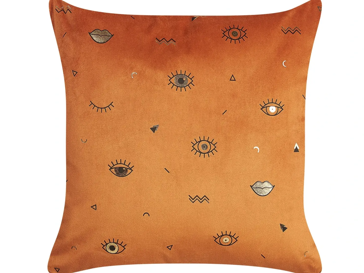 Sæt af 2 pyntepuder AEONIUM Velour 45 x 45 cm Orange Abstraktmønster