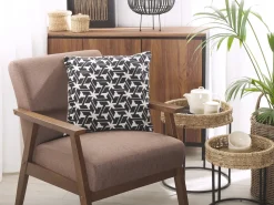 Sæt af 2 pyntepuder ANDIRIN Bomuld 45 x 45 cm Sort Geometrisk mønster