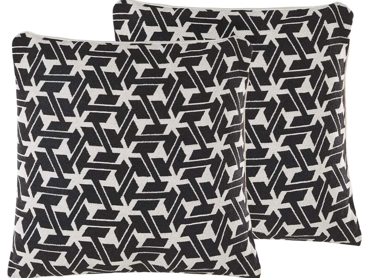Sæt af 2 pyntepuder ANDIRIN Bomuld 45 x 45 cm Sort Geometrisk mønster