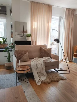 Sæt af 2 pyntepuder ASLANAPA Bomuld 45 x 45 cm Beige Ensfarvet