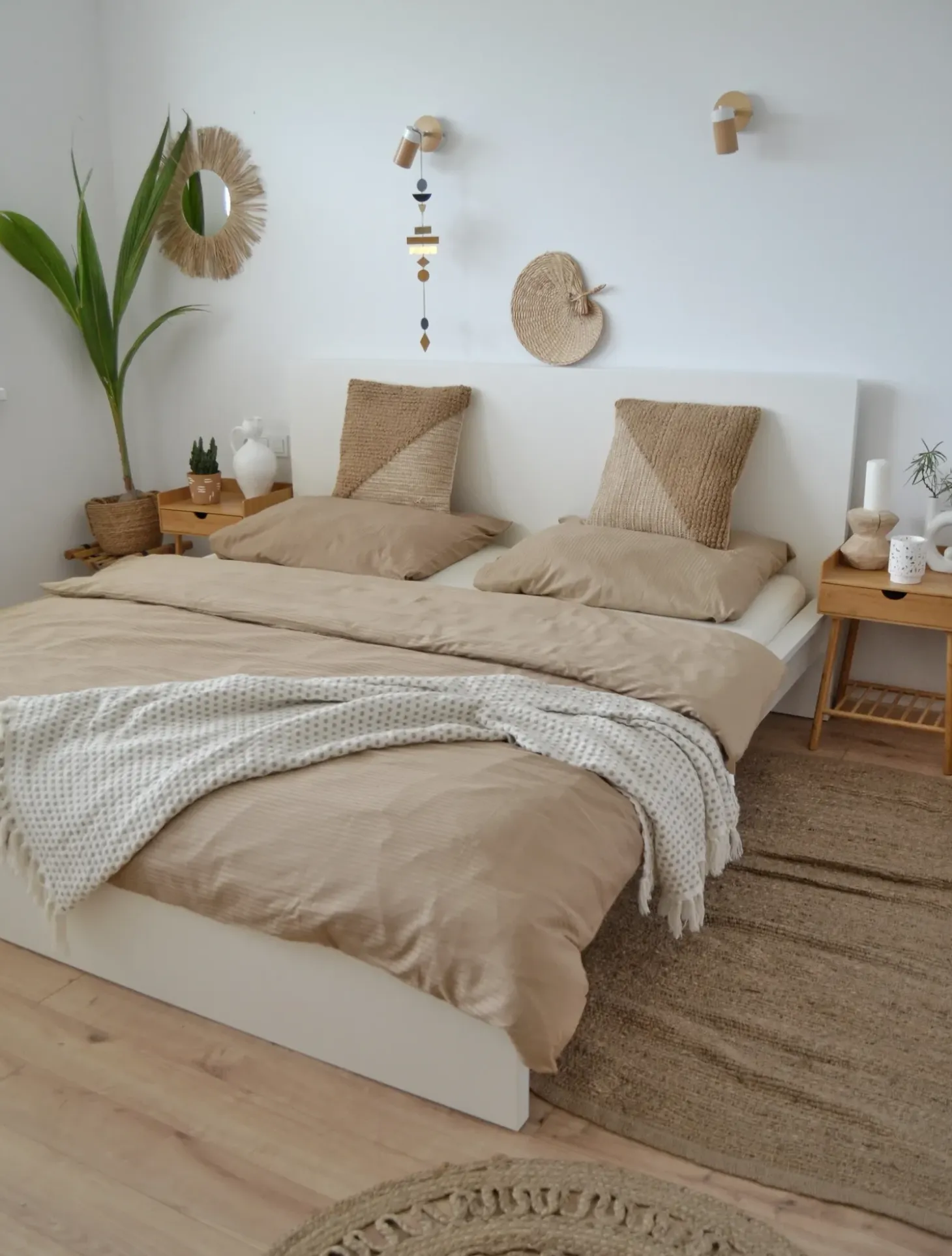 Sæt af 2 pyntepuder ASLANAPA Bomuld 45 x 45 cm Beige Ensfarvet