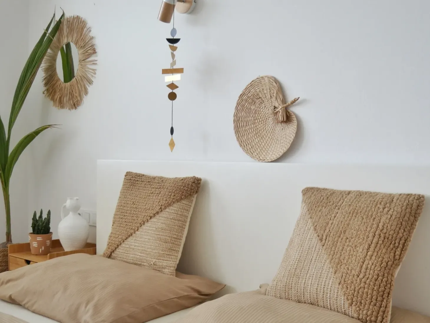 Sæt af 2 pyntepuder ASLANAPA Bomuld 45 x 45 cm Beige Ensfarvet