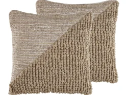 Sæt af 2 pyntepuder ASLANAPA Bomuld 45 x 45 cm Beige Ensfarvet