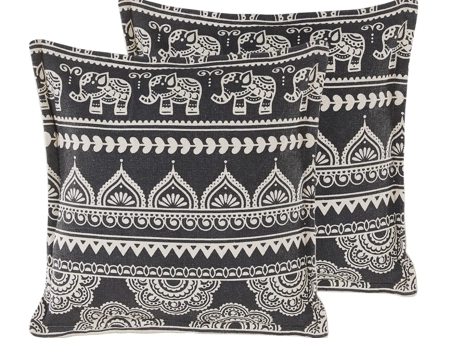 Sæt af 2 pyntepuder ATABAGI Bomuld 45 x 45 cm Sort Orientalsk mønster