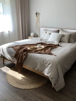 Sæt af 2 pyntepuder AZALEA 45 x 45 cm Lys Beige Ensfarvet