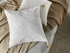 Sæt af 2 pyntepuder AZALEA 45 x 45 cm Lys Beige Ensfarvet