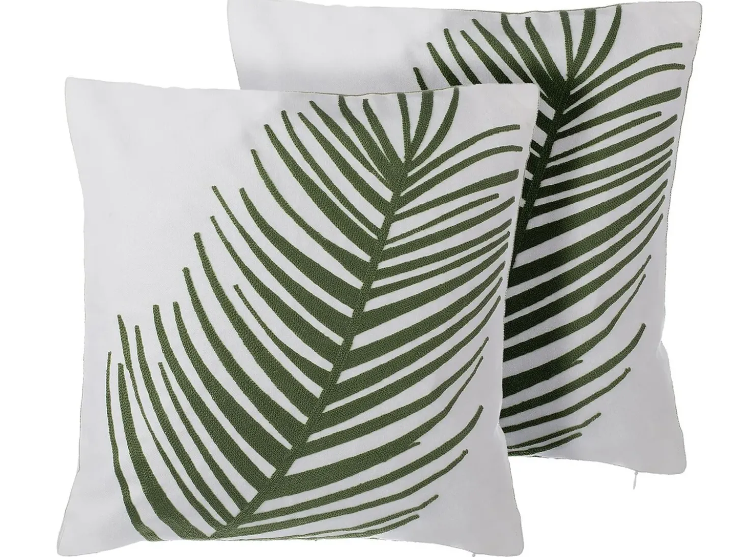 Sæt af 2 pyntepuder AZAMI Bomuld 45 x 45 cm Mørkegrøn Plante mønster