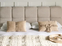 Sæt af 2 pyntepuder BELLE Velour 30 x 50 cm Beige Ensfarvet