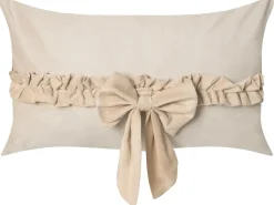 Sæt af 2 pyntepuder BELLE Velour 30 x 50 cm Lys Beige Ensfarvet