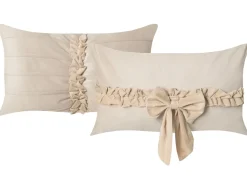 Sæt af 2 pyntepuder BELLE Velour 30 x 50 cm Lys Beige Ensfarvet