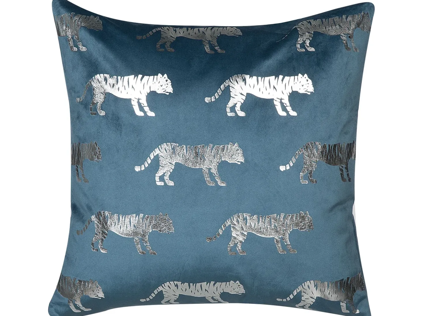 Sæt af 2 pyntepuder BLUEBELL Velour 45 x 45 cm Blå Dyremønster