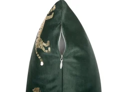 Sæt af 2 pyntepuder BLUEBELL Velour 45 x 45 cm Mørkegrøn Dyremønster