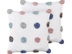 Sæt af 2 pyntepuder BRACKEN Bomuld 45 x 45 cm Hvid