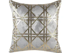 Sæt af 2 pyntepuder CASSIA 45 x 45 cm Grå Geometrisk mønster