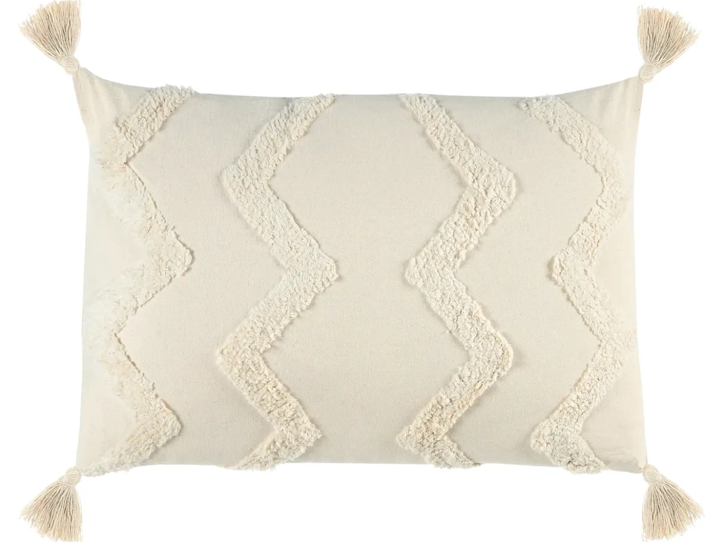 Sæt af 2 pyntepuder CERINTHE Bomuld 40 x 60 cm Lys Beige Chevronmønster
