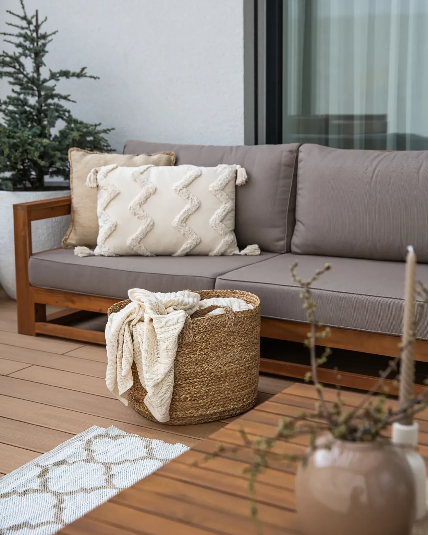Sæt af 2 pyntepuder CERINTHE Bomuld 40 x 60 cm Lys Beige Chevronmønster