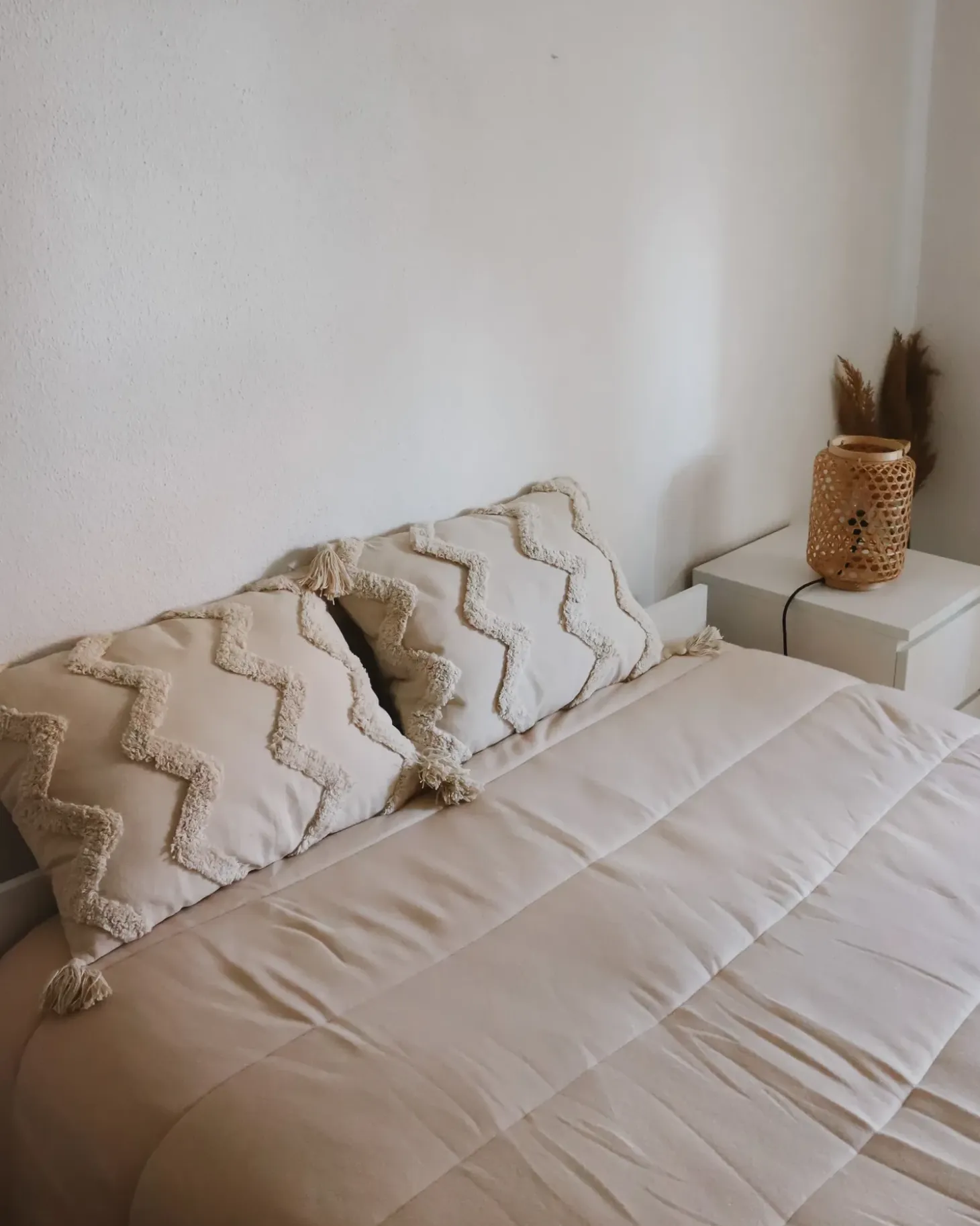 Sæt af 2 pyntepuder CERINTHE Bomuld 40 x 60 cm Lys Beige Chevronmønster