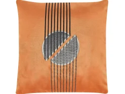 Sæt af 2 pyntepuder CEROPEGIA Velour 45 x 45 cm Orange Geometrisk mønster