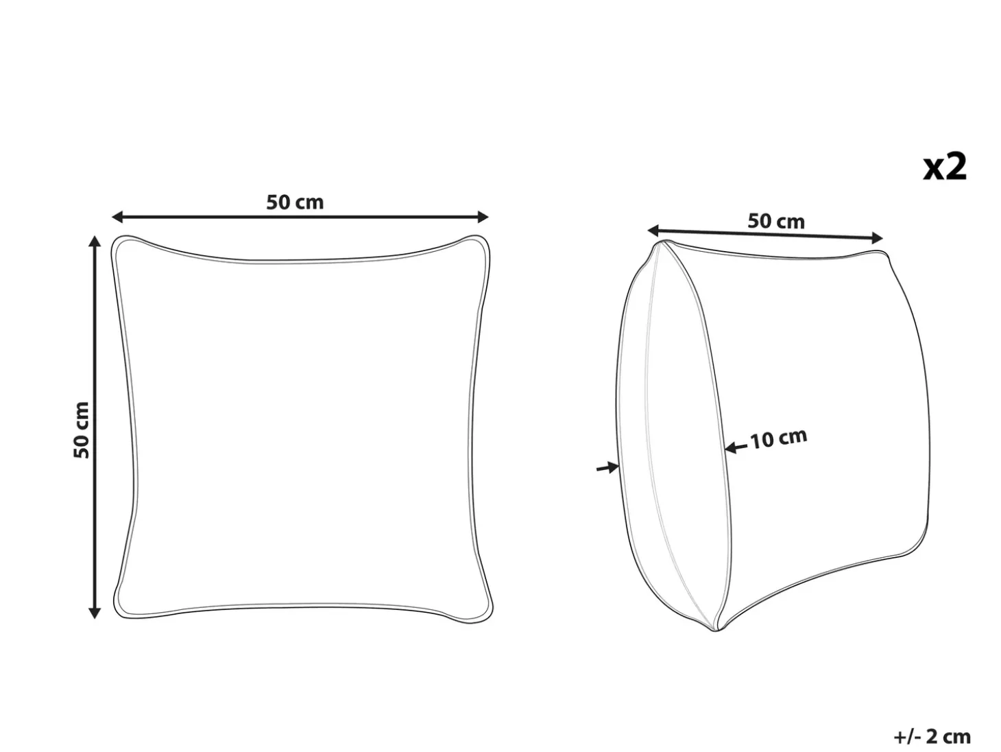 Sæt af 2 pyntepuder CHITTOOR Bomuld 50 x 50 cm Sort Geometrisk mønster