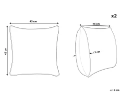 Sæt af 2 pyntepuder CLARKIA Bomuld 45 x 45 cm Gul Geometrisk mønster