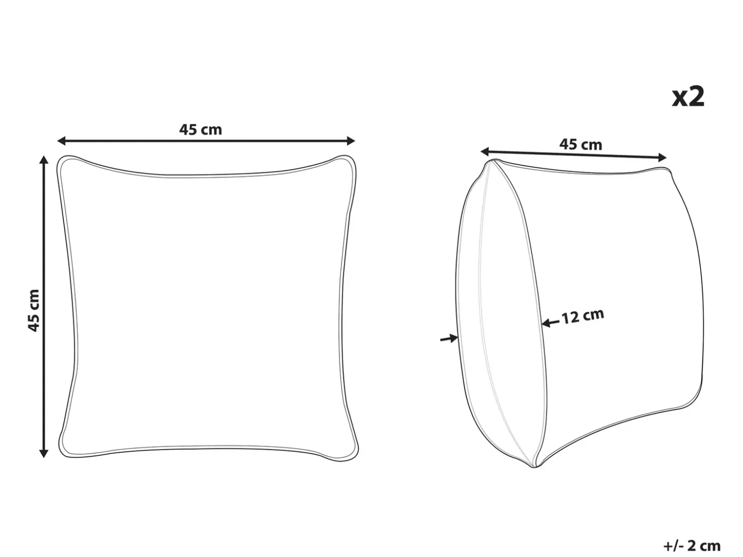 Sæt af 2 pyntepuder CLEOME 45 x 45 cm Hvid Grå Blå Geometrisk mønster