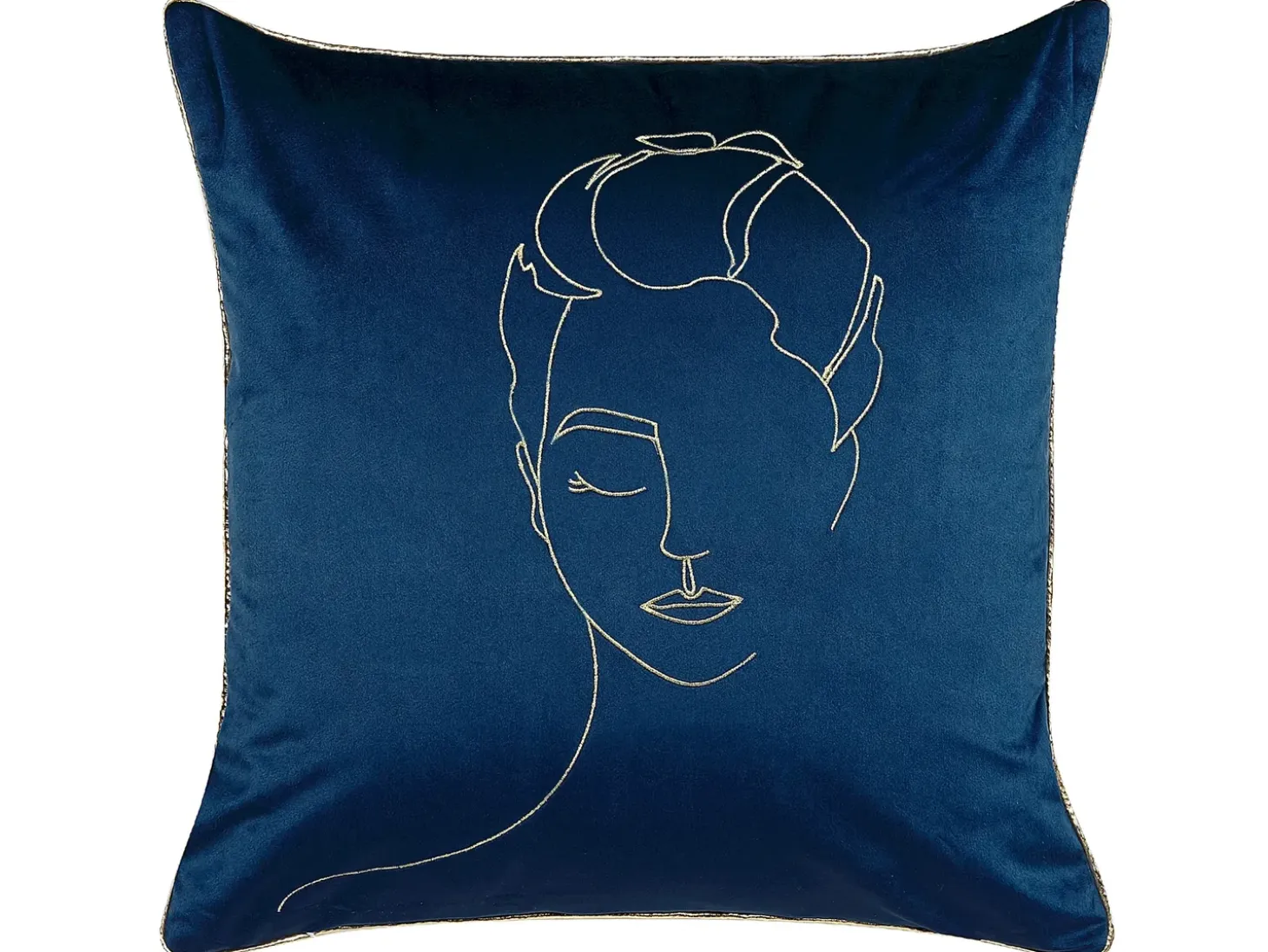 Sæt af 2 pyntepuder CROCUS Velour 45 x 45 cm Mørkeblå Abstraktmønster