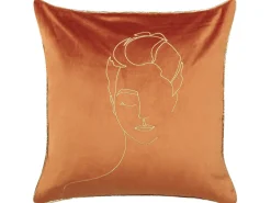 Sæt af 2 pyntepuder CROCUS Velour 45 x 45 cm Orange Abstraktmønster