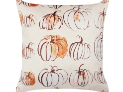 Sæt af 2 pyntepuder CUCURBITA Velour 45 x 45 cm Beige Plante mønster