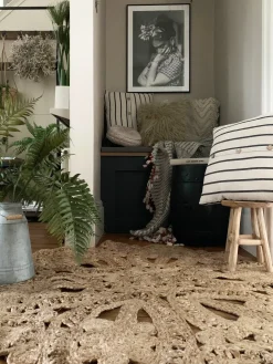 Sæt af 2 pyntepuder CYNARA Bomuld 43 x 43 cm Beige Stribet mønster