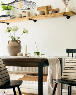 Sæt af 2 pyntepuder CYNARA Bomuld 43 x 43 cm Beige Stribet mønster