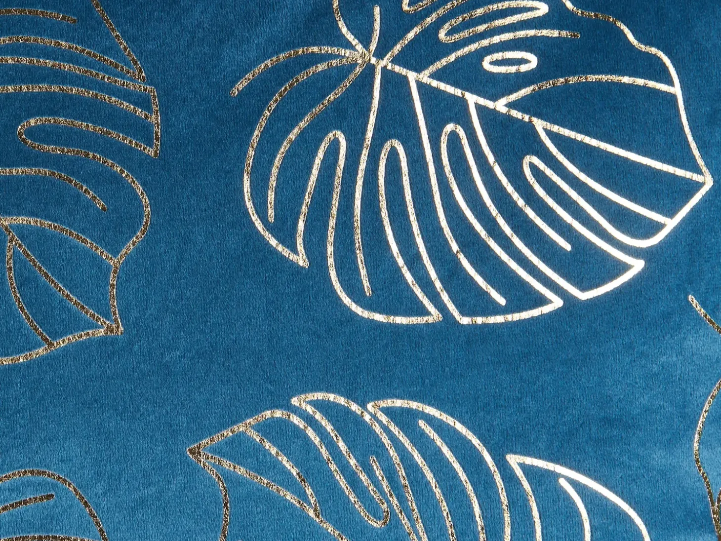 Sæt af 2 pyntepuder DELICIOSA Velour 45 x 45 cm Blå Plante mønster