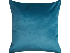 Sæt af 2 pyntepuder DELICIOSA Velour 45 x 45 cm Blå Plante mønster