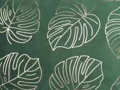 Sæt af 2 pyntepuder DELICIOSA Velour 45 x 45 cm Mørkegrøn Plante mønster