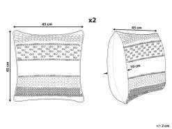 Sæt af 2 pyntepuder DEWBERRY Bomuld 45 x 45 cm Blå Geometrisk mønster