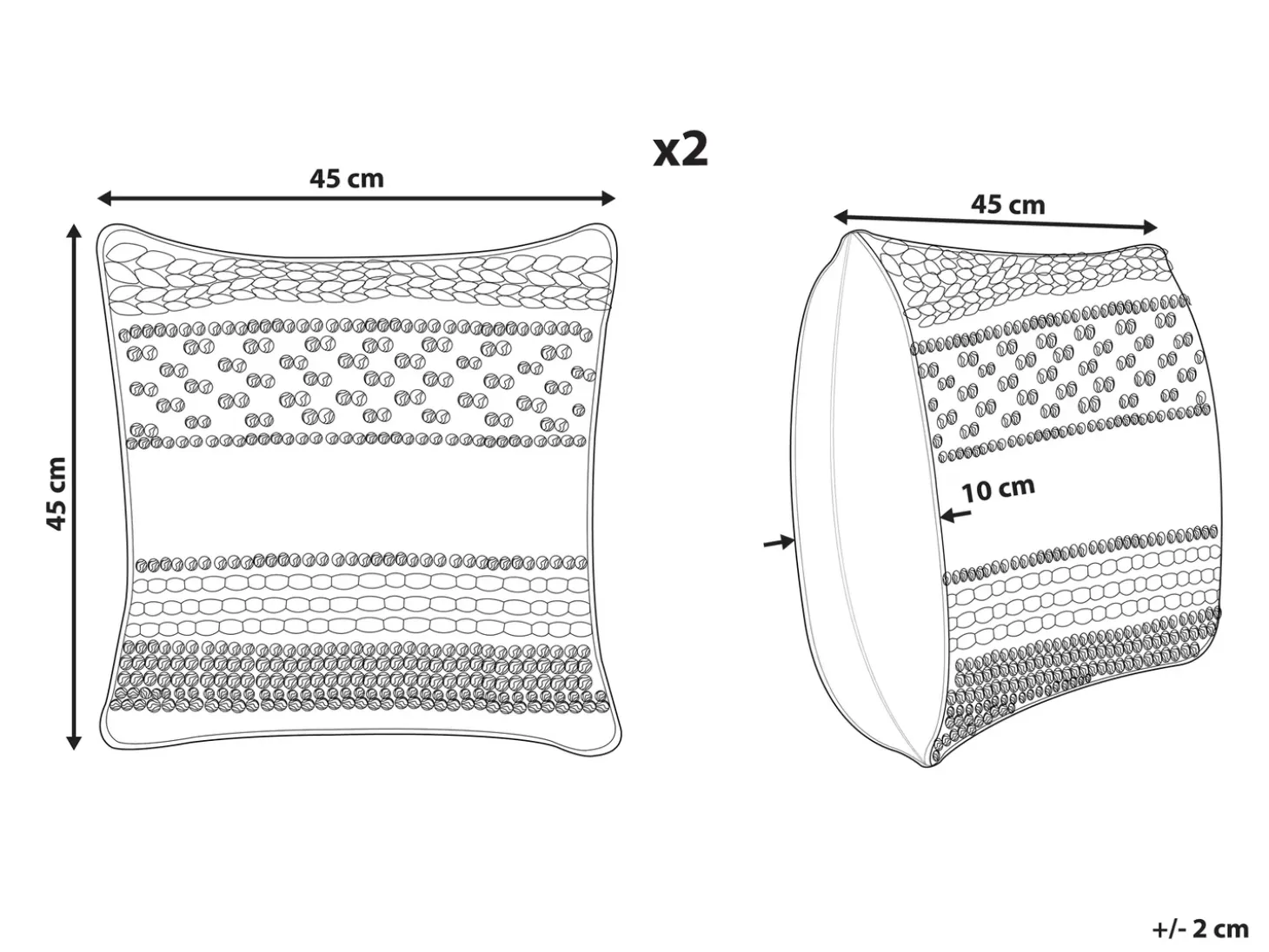 Sæt af 2 pyntepuder DEWBERRY Bomuld 45 x 45 cm Blå Geometrisk mønster