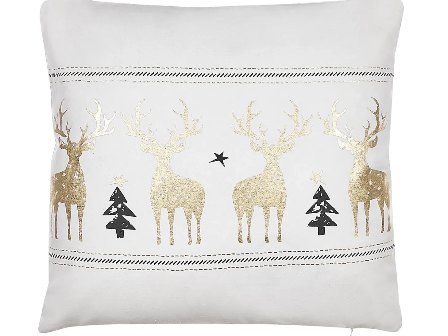 Sæt af 2 pyntepuder DONNER Bomuld 45 x 45 cm Hvid Julemønster