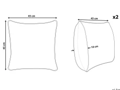 Sæt af 2 pyntepuder EDELWEISS Velour 45 x 45 cm Multifarvet Plante mønster