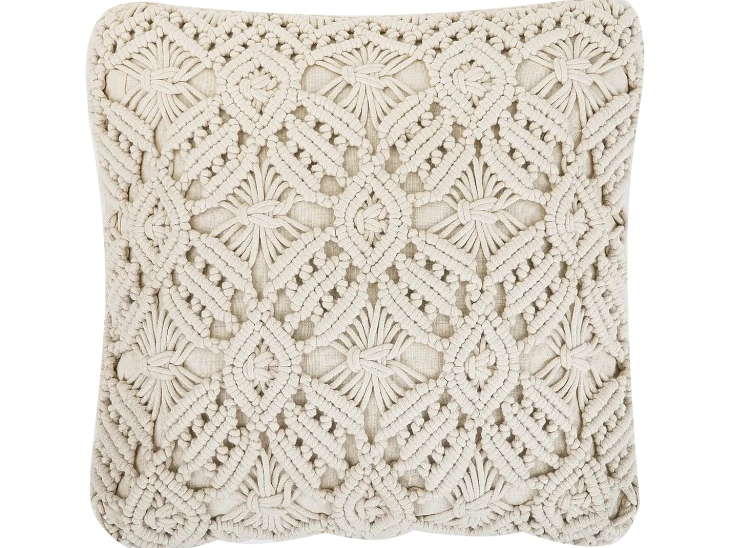 Sæt af 2 pyntepuder ESENKOY Bomuld 50 x 50 cm Lys Beige Geometrisk mønster